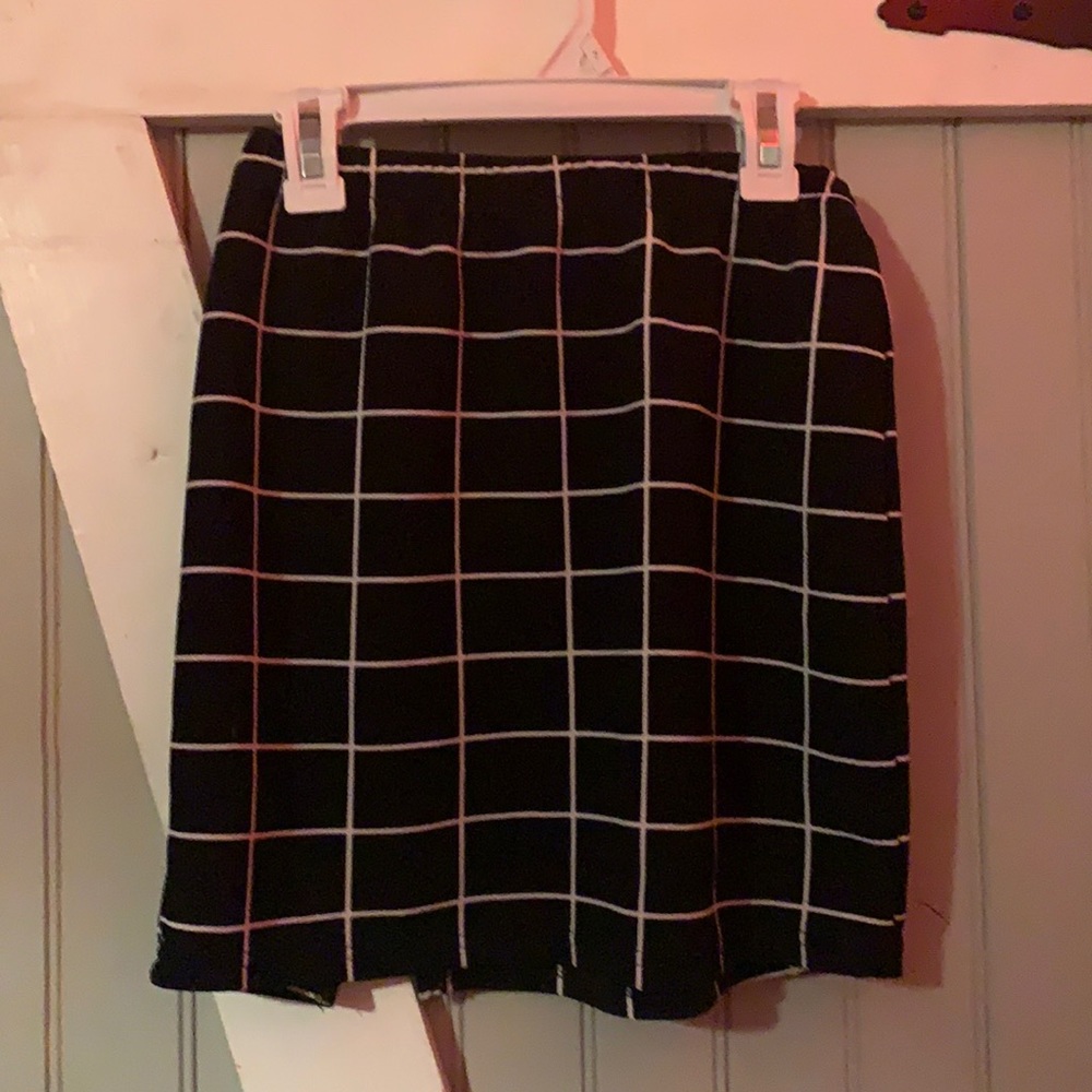 black and white skirt